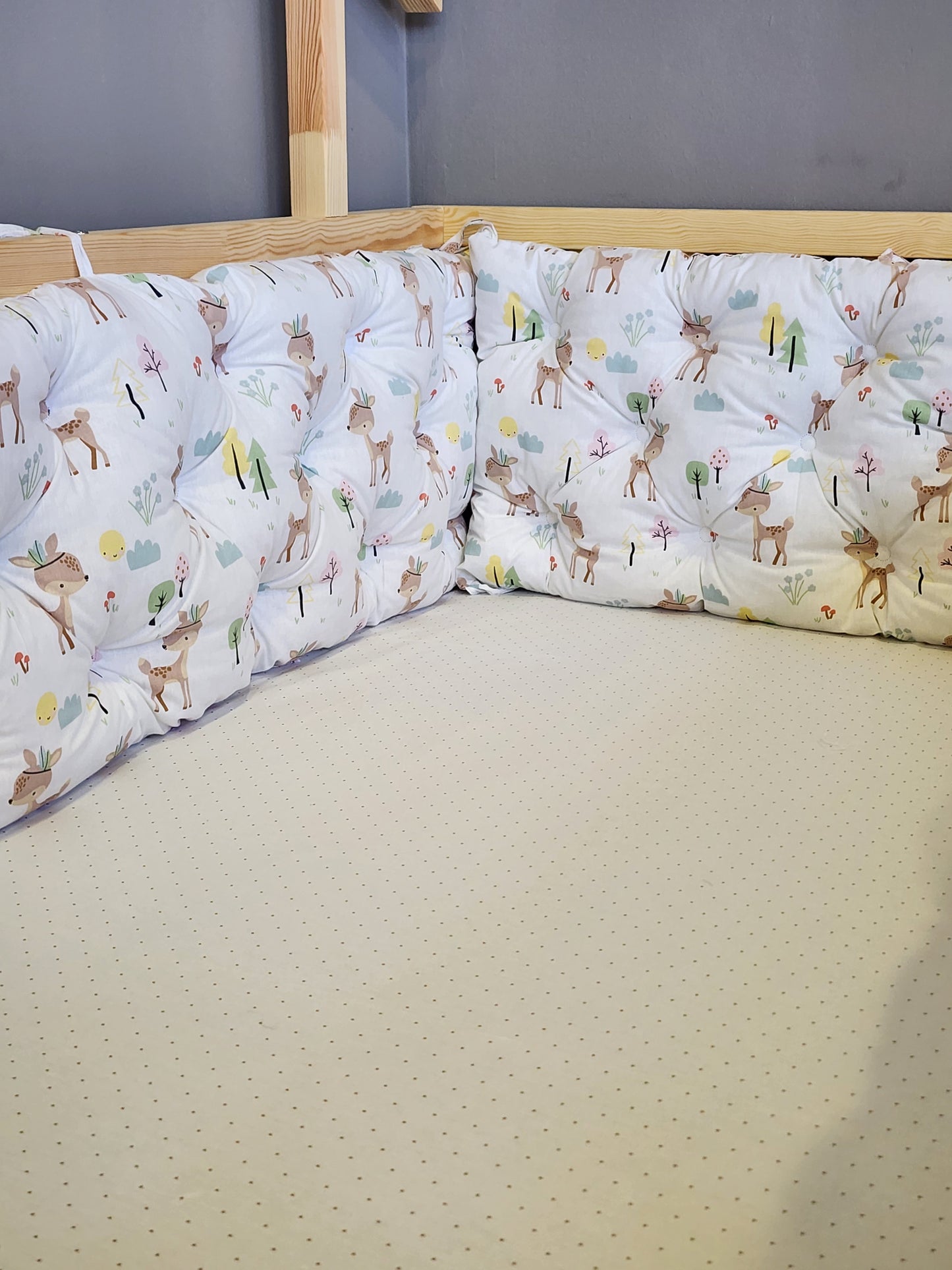 Montessori Yatak & Beşik Kenar Koruma Takımı Ceylan Desenli