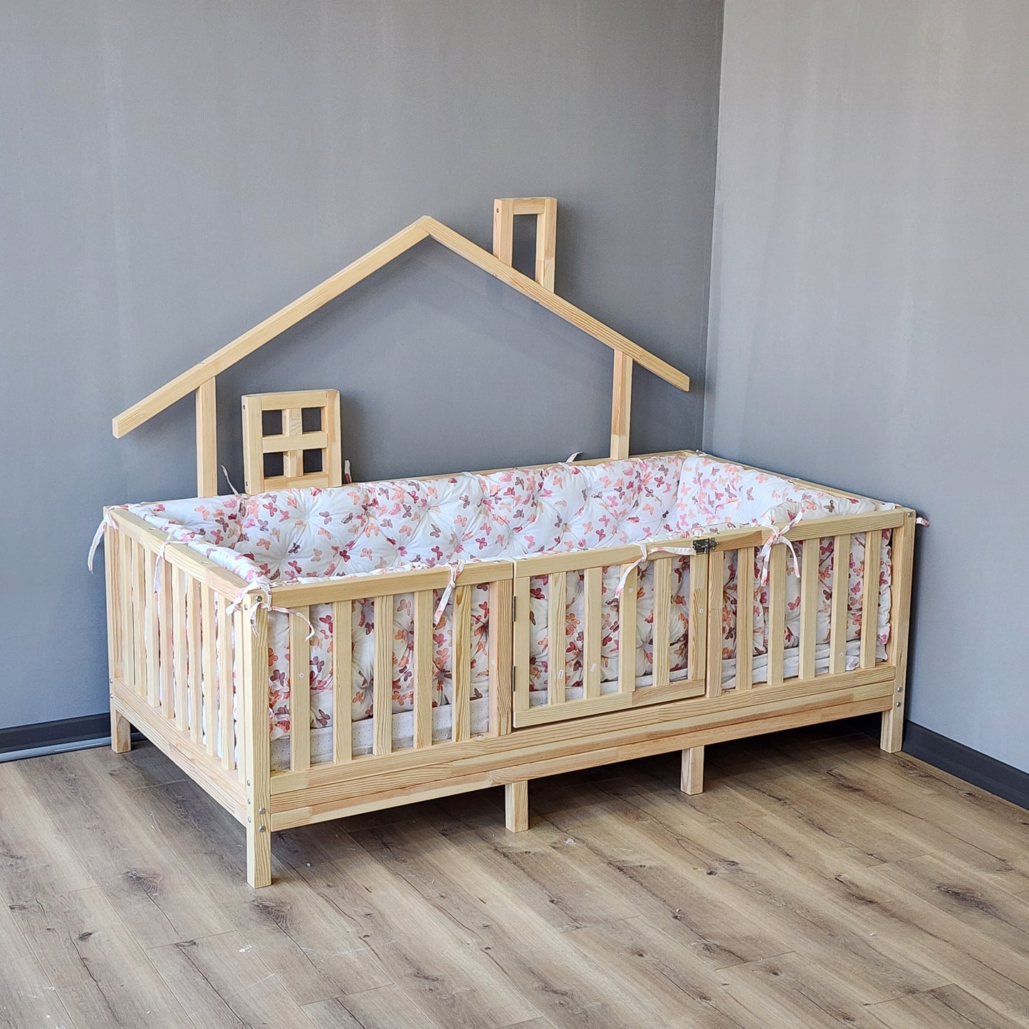 Montessori Yatak & Beşik Kenar Koruma Takımı Kelebek Desenli