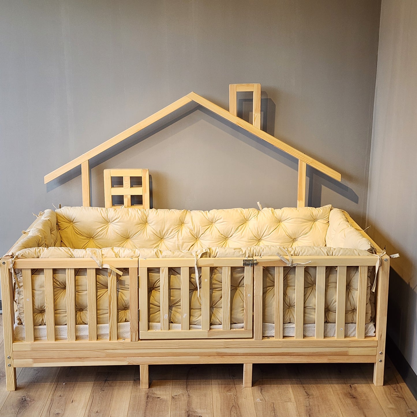 Montessori Yatak & Beşik Kenar Koruma Takımı Vanilya
