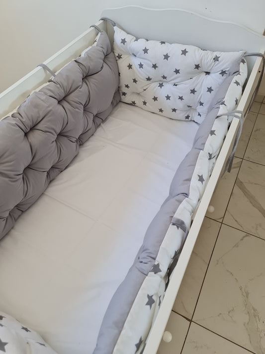 Bebek Beşik Kenar Koruma Takımı Yıldızlar %100 Pamuk Kumaş