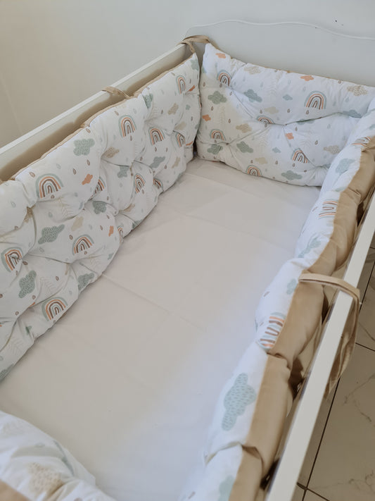 Bebek Beşik Kenar Koruma Takımı %100 Pamuk Kumaş