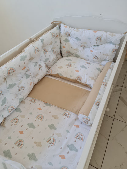Bebek Beşik Kenar Koruma Takımı %100 Pamuk Kumaş