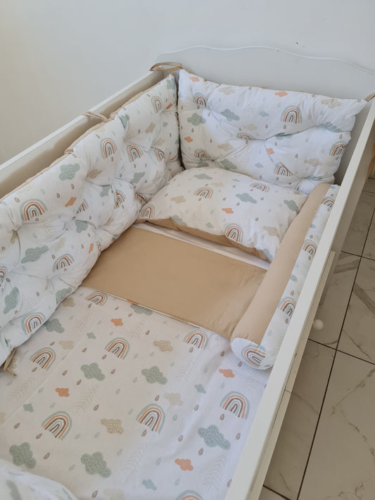 Bebek Beşik Kenar Koruma Takımı %100 Pamuk Kumaş