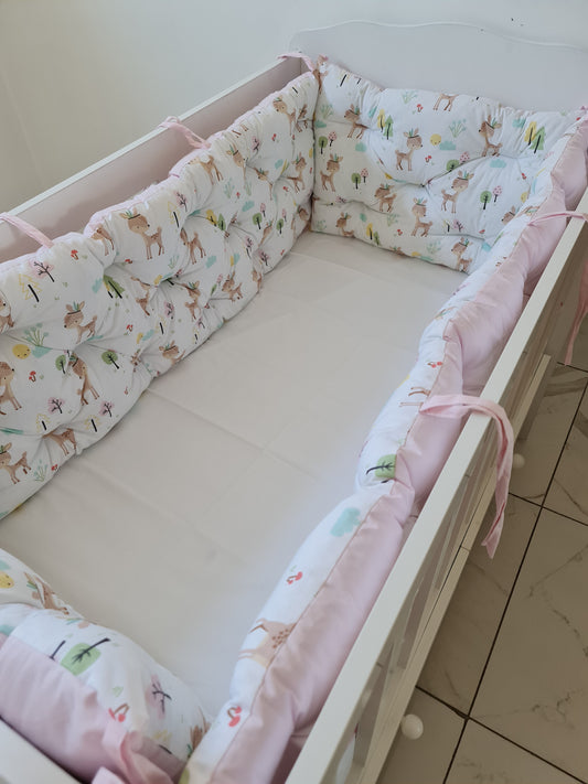 Bebek Beşik Kenar Koruma Takımı Ceylan %100 Pamuk Kumaş