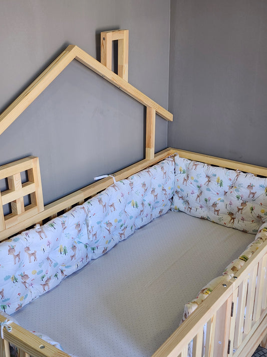Montessori Yatak & Beşik Kenar Koruma Takımı Ceylan Desenli